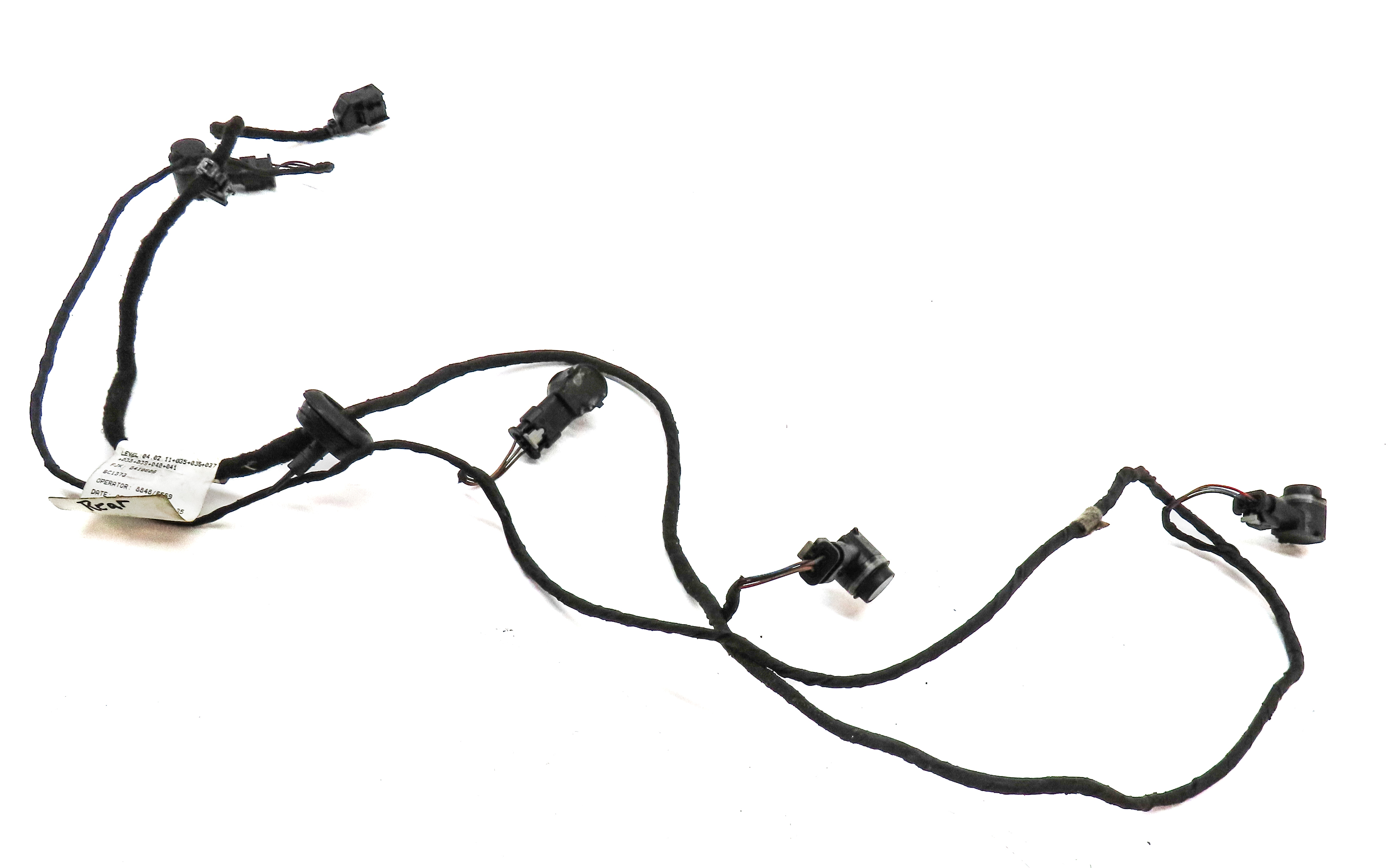 12 AUDI A6 C7 REAR PARK ASSIST PDC DISTANCE CONTROL SENSOR SET w/HARNESS (Black) — exact item pictured